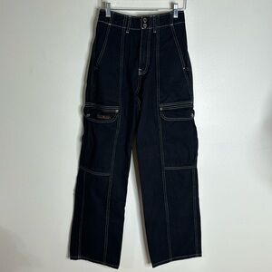 BDG Urban Outfitters size 25 Women’s Black Denim Cargo Slouchy Skate Jeans